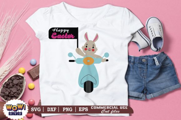 Easter Bunny Scooter Svg, Happy Easter Graphics and Illustrations Review