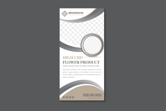 High Cbd Flower Product Vertical Banner Graphics and Print Templates