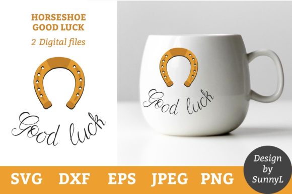 Horseshoe Good Luck St. Patricks Day Graphics for Crafts