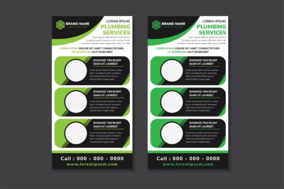 Plumbing Services Vertical Banner Green Graphics and Print Templates Review