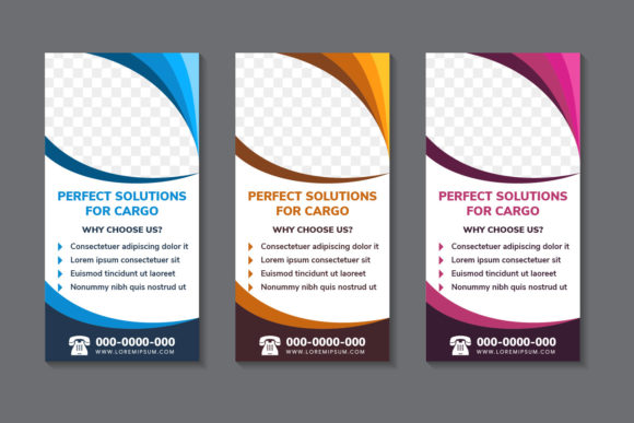 Solution Perfect for Cargo Vertical Bann Graphics and Print Templates