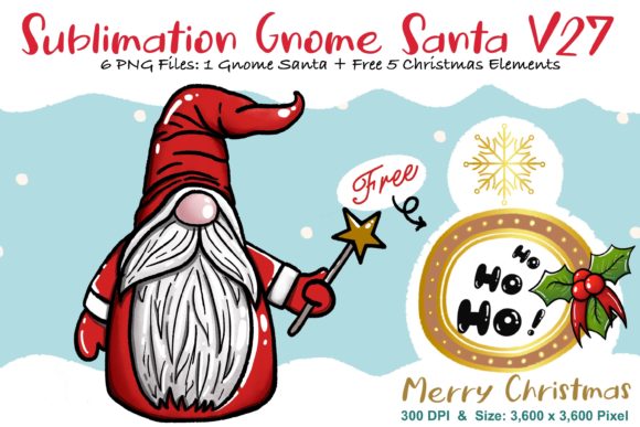 Sublimation Gnome Santa V27 Graphics and Illustrations Review