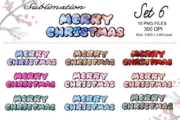 Sublimation Merry Christmas Set 6 Graphics and Illustrations Review