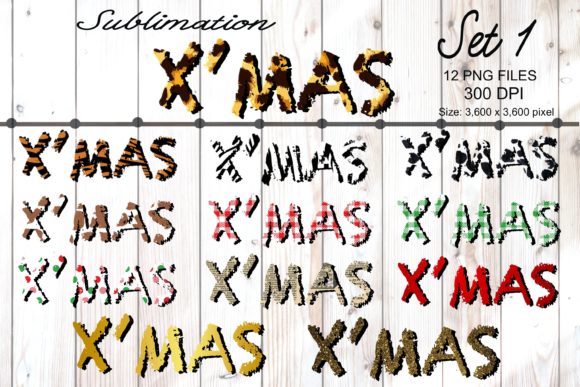 Sublimation X’MAS Set 1, Christmas Graphics and Illustrations