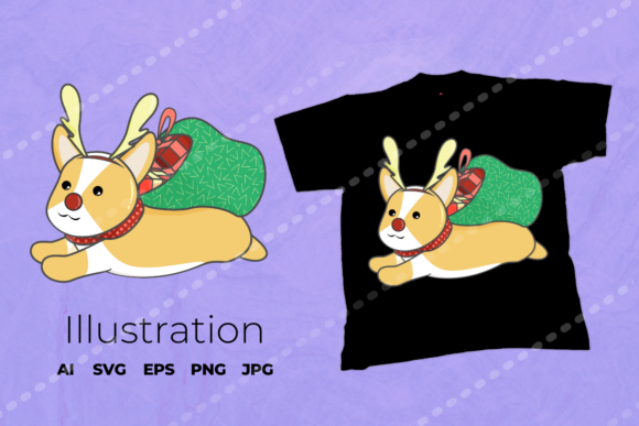 The Christmas Dog Illustration Vector in Graphics and Illustrations